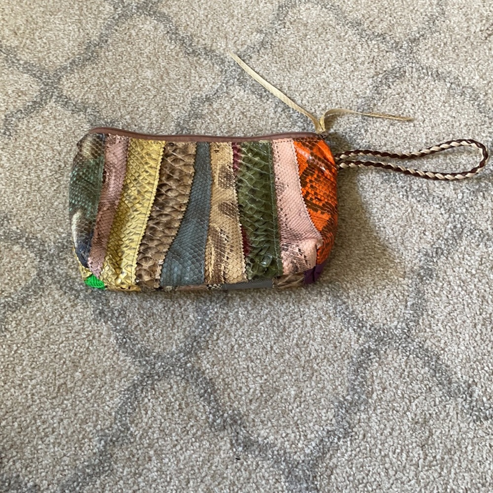 Robert Furst Patchwork Python Oversized Wristlet - image 4